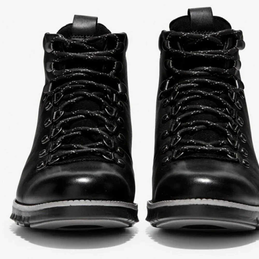 NIB Cole Haan Zerogrand Men's Causal Waterproof Black Leather Hiker Boot #C35594